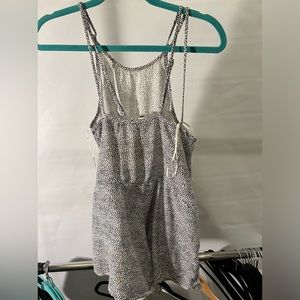 Black white print romper